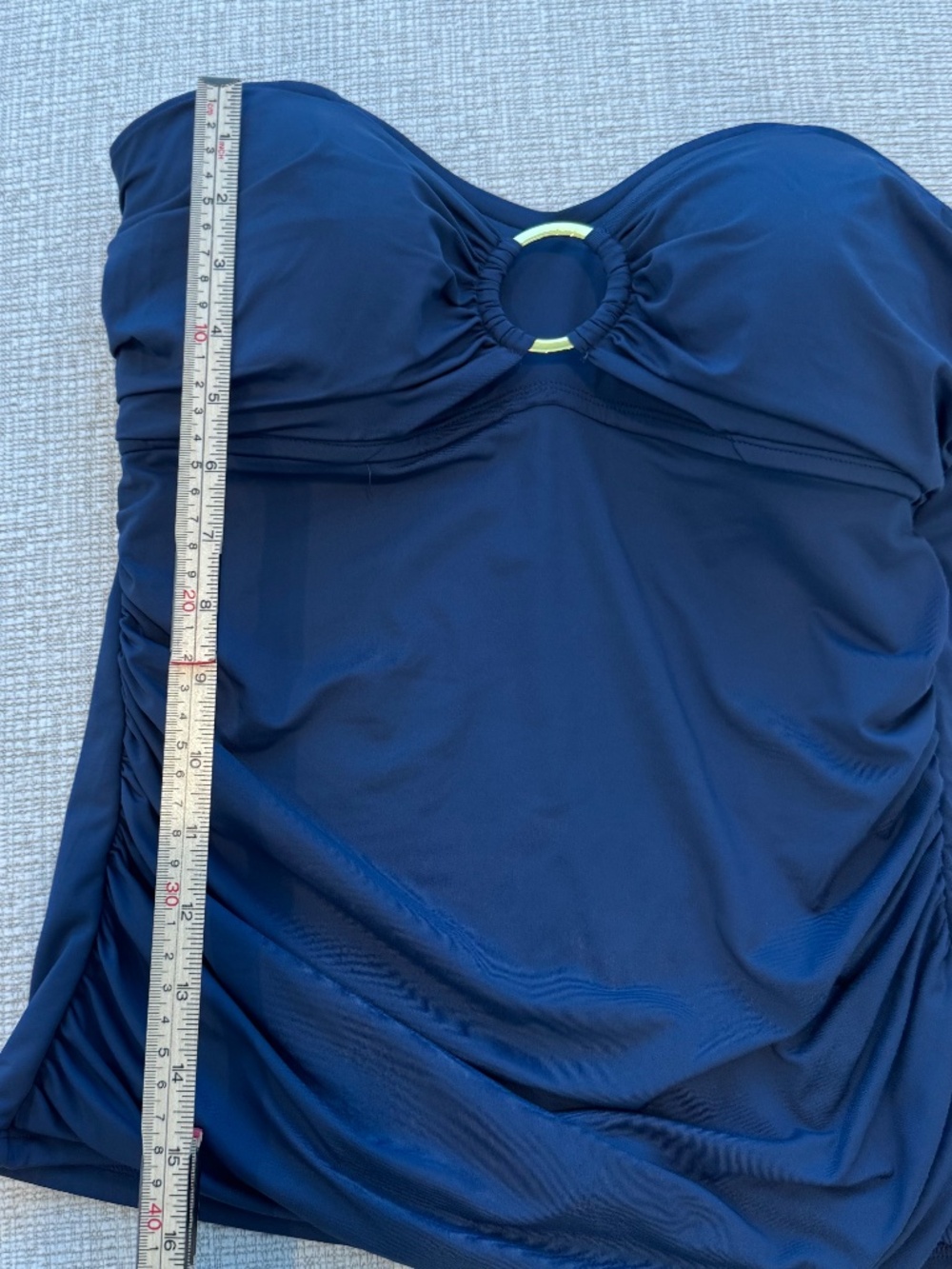 BLEU ROD BEATTIE Women’s Tankini Bathing Suit Top Navy/Gold ring detail Size 12 - Picture 6 of 11